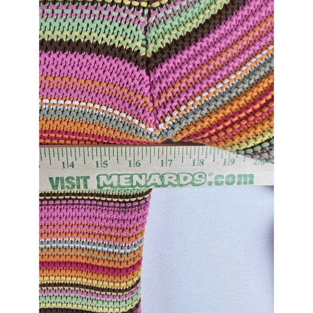 Vintage GAP Kids‎ Crochet Knitted Rainbow Button Up Jacket Hoodie Girls XL 2005